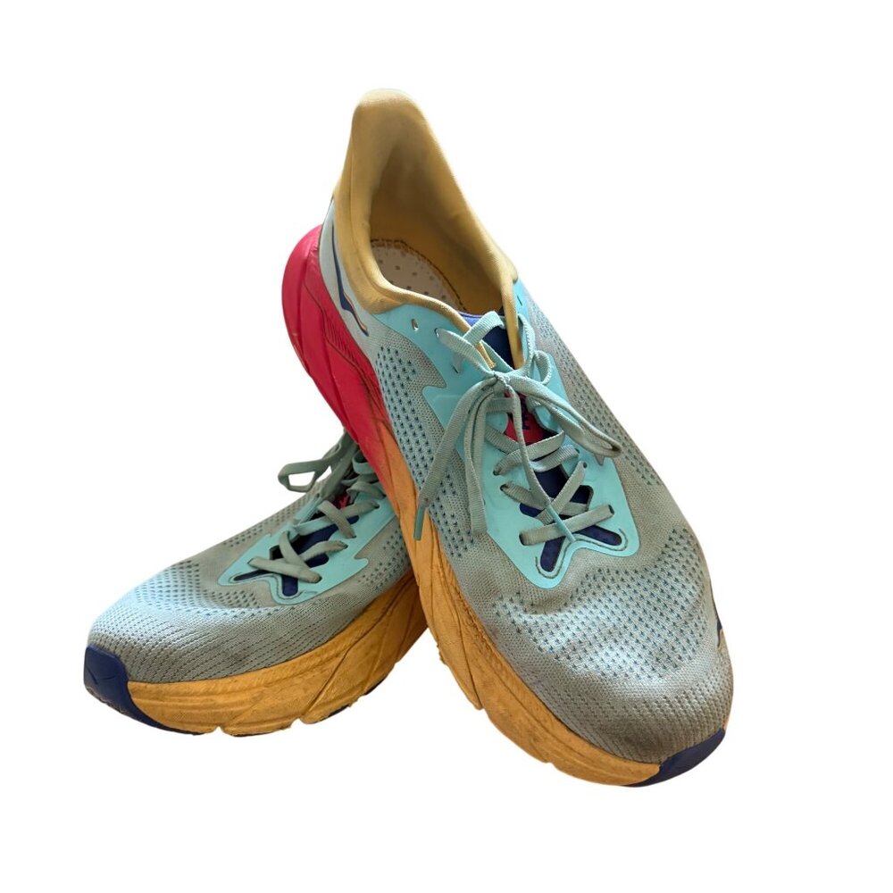 HOKA One One Size 12D Men's Cosmic Gray Tomato Arahi 7 Running Shoes Comfort